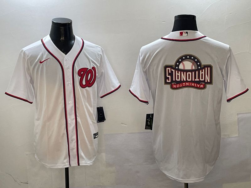 Men Washington Nationals Blank White Game 2025 Nike MLB Jersey style 2->washington nationals->MLB Jersey